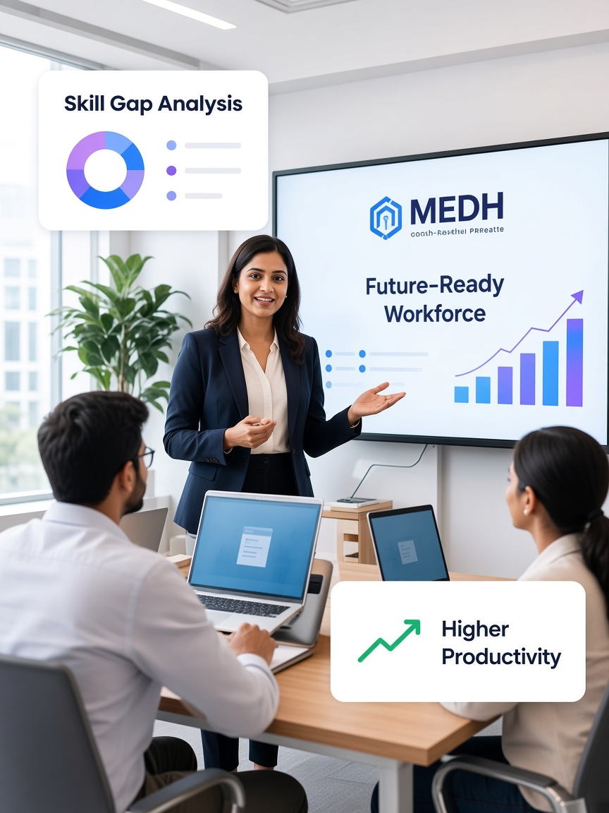 MEDH corporate training session with Skill Gap Analysis and Future-Ready Workforce